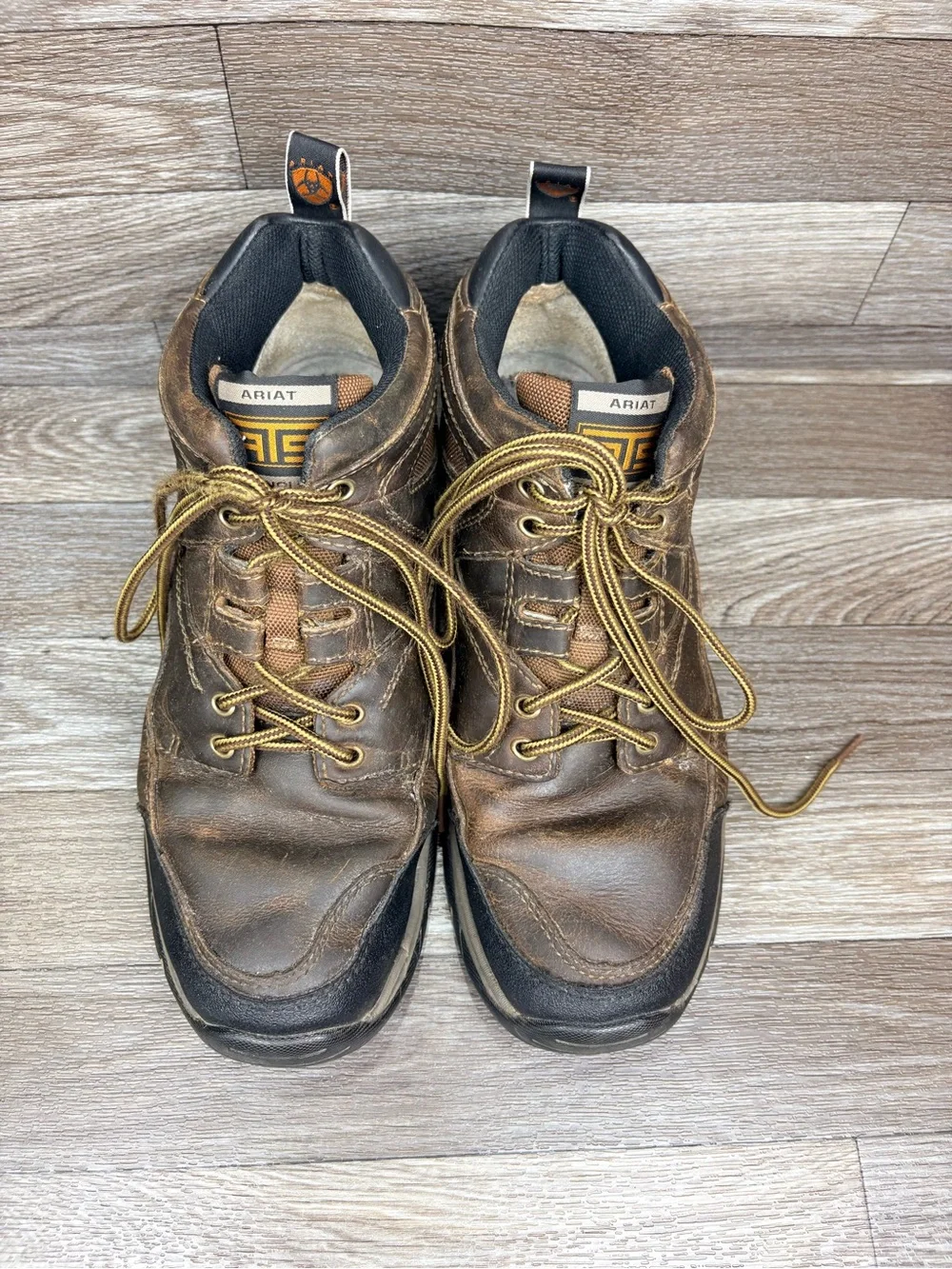 Arita Men’s Terrain Boots Soft Toe in Distressed Brown Padded Collar Sz 9D
